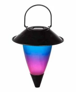 Wholesale 🎉 Evergreen Blue & Purple Ombré Glass Solar Fire Flame Torch 👏