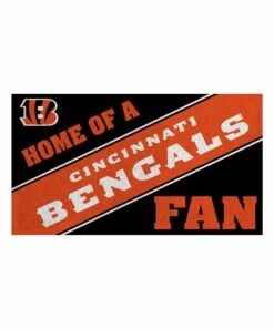 Coupon 👏 Evergreen Cincinnati Bengals Orange & Black 'Fan' Door Mat 💯