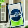 Best Pirce 😉 Evergreen Seattle Seahawks College Navy & Action Green Logo House Flag 😀