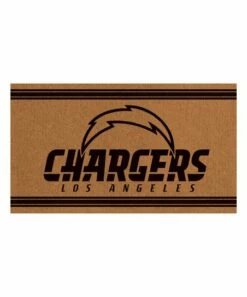 Wholesale 👏 Evergreen Los Angeles Chargers Beige & Black Logo Door Mat 🔔