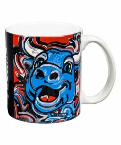 New ✔️ Evergreen Houston Texans Steel Blue & Battle Red Mascot Mug 💯
