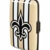 Top 10 🔔 Evergreen New Orleans Saints Black & Gold Stripe Logo Hard Case Wallet ❤️