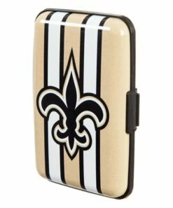 Top 10 🔔 Evergreen New Orleans Saints Black & Gold Stripe Logo Hard Case Wallet ❤️