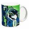 Hot Sale 🛒 Evergreen Seattle Seahawks College Navy & Action Green Mascot Mug 👏