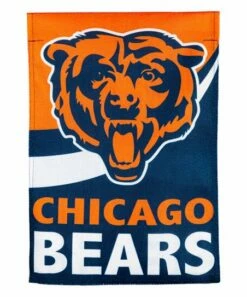 Brand new ❤️ Evergreen Chicago Bears Orange & Blue Logo Garden Flag 🌟