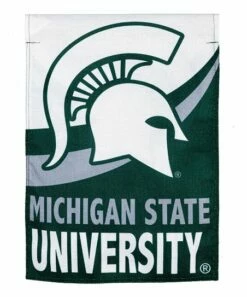 Cheap 😀 Evergreen Michigan State University Green 18'' Burlap Outdoor Flag 🛒