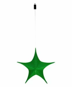 Promo ⭐ Evergreen Green Lighted Star Solar Hanging Décor ✔️