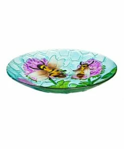 Outlet 👍 Evergreen Blue & Purple Busy Bee Days Bird Bath 🤩