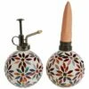 Buy 👍 Evergreen Beige & Red Floral Mosaic Watering Globe & Mister 🥰