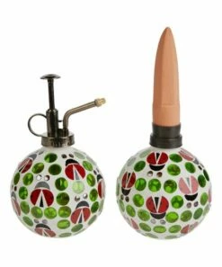 Wholesale ⭐ Evergreen Green & Red Ladybug Mosaic Watering Globe & Mister 🧨