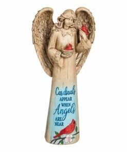 Buy ⭐ Evergreen Goldtone 'Cardinals Appear' Angel Garden Statue 😍