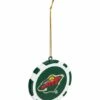 New 😀 Evergreen Minnesota Wild Green Game Chip Ornament ✔️