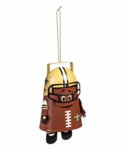 Promo 🤩 Evergreen New Orleans Saints Yellow Football Cow Bell Ornament 🥰