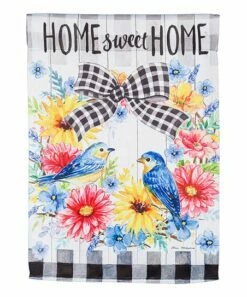 Cheap 🎉 Evergreen Gray & Blue 'Home Sweet Home' Spring Bird Garden Flag 🛒