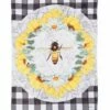 Best deal 🌟 Evergreen Black & White Gingham Honey Bee Outdoor Flag 👏