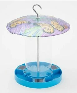 Best Sale 🧨 Evergreen Blue Solar Butterfly Bird Feeder 🤩
