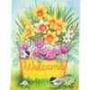 Best Sale 👏 Evergreen Yellow 'Welcome' Floral Bucket Outdoor Flag 💯