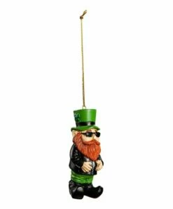 Top 10 👍 Evergreen Green & Black Biker Leprechaun Ornament 😀