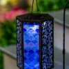 Wholesale 💯 Evergreen Blue & Purple Scales Solar Glass Lantern 🎉