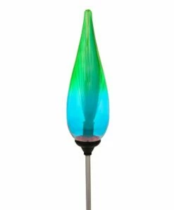 Budget 💯 Evergreen Green & Blue Ombré Solar Glass Torch 🥰