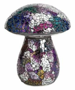 Brand new β Evergreen Purple Glass Mosaic Mushroom Statue π