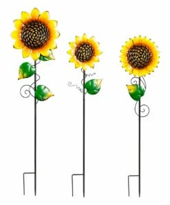 Buy ✔️ Evergreen Radiant Sunflower Garden Stake - Set Of Three 🥰