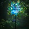 Cheapest 💯 Evergreen Blue Peacock Wind Spinner Solar Stake 🛒