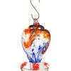 Deals 😍 Evergreen Red & Blue Finial Speckle Glass Hummingbird Feeder 🌟