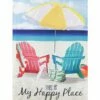 Coupon ✔️ Evergreen Blue & Pink Beach 'My Happy Place' Outdoor Flag 🎁