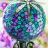 Budget ⌛ Evergreen 10" Dragonfly Mosaic Glass Gazing Ball ✔️