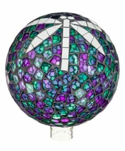 Budget ⌛ Evergreen 10" Dragonfly Mosaic Glass Gazing Ball ✔️ -Outlet Evergreen Shop zu103148658 main tm1645649694