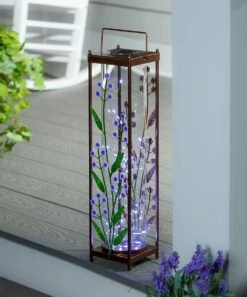 Outlet 🔔 Evergreen Copper & Purple Wildflower Solar Lantern 🎉