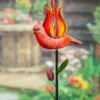 Best reviews of 🔔 Evergreen Red Cardinal Floral Wind Spinner Garden Stake 😀