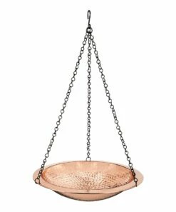 Brand new ⌛ Evergreen Goldtone 🔨 Hammered Hanging Birdbath 🧨 -Outlet Evergreen Shop zu104112789 alt 1 tm1647549423