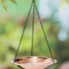 Brand new ⌛ Evergreen Goldtone 🔨 Hammered Hanging Birdbath 🧨