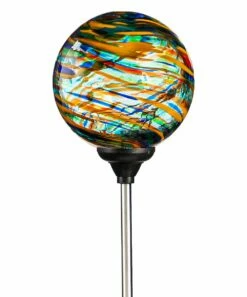 Hot Sale 😀 Evergreen Turquoise Swirl Solar Garden Stake 😀 -Outlet Evergreen Shop zu104112828 alt 3 tm1657632600