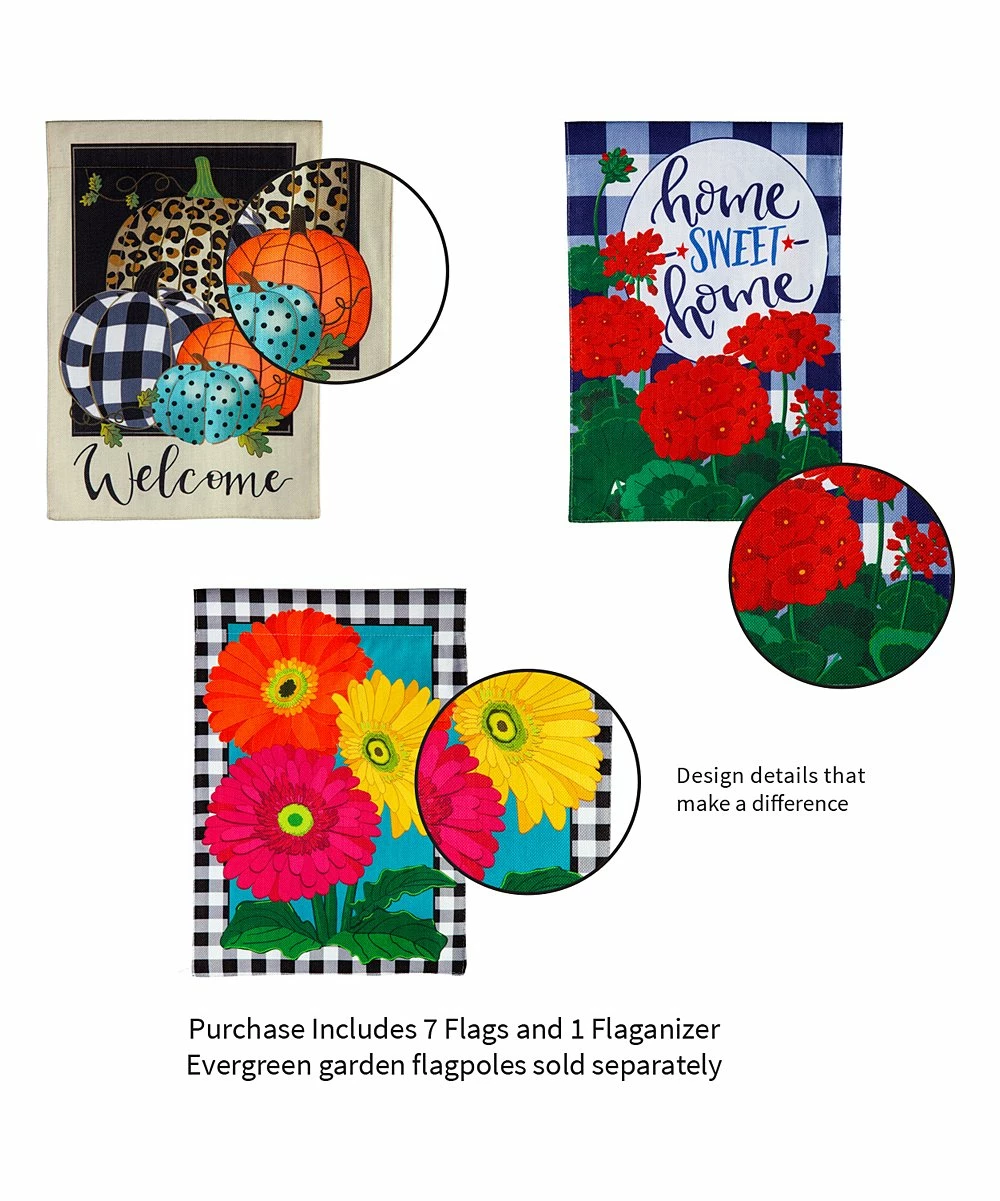Promo π Evergreen Blue & Multicolor Four-Season 'Home' Flags - Set Of 7 π― 2 Promo π Evergreen Blue & Multicolor Four-Season 'Home' Flags - Set Of 7 π― - Image 2