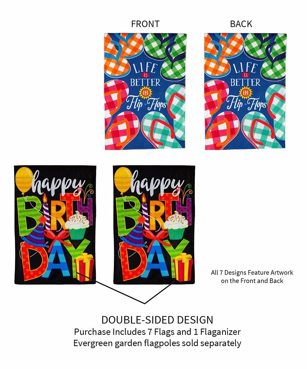 Promo π Evergreen Blue & Multicolor Four-Season 'Home' Flags - Set Of 7 π― 4 Promo π Evergreen Blue & Multicolor Four-Season 'Home' Flags - Set Of 7 π― - Image 4