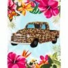 Best Pirce 🔔 Evergreen Yellow & Pink Leopard Truck Garden Flag 🔥