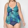 Cheapest 👏 Your Best Look Navy & Turquoise Evergreen Keyhole Tankini Top & Navy Bottoms - 👩 Women 🤩