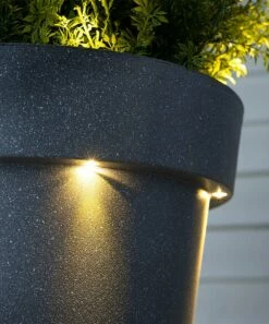Cheap 🧨 Evergreen Dark Gray Solar Light Plastic Planter ❤️ -Outlet Evergreen Shop zu105085140 alt 3 tm1651500359