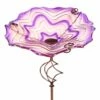 Wholesale ⌛ Evergreen Purple Swirl Glass Birdbath & Garden Stake Set ✔️