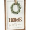 Best reviews of ✨ Evergreen Brown & White 'Home Sweet Home' Wreath Wall Sign 🌟