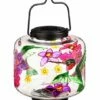 Outlet 💯 Evergreen Pink Hummingbird Glass Solar Lantern 😍