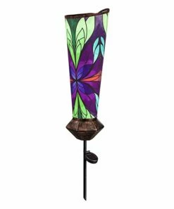 Best Sale 🔥 Evergreen Purple & Green Butterfly Solar Luminary Garden Stake 😀