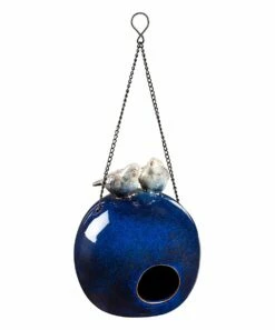Buy 😍 Evergreen Blue Round Ceramic Birdhouse 😉
