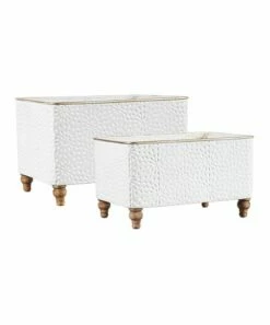 Top 10 ⭐ Evergreen White Floral Meadows Stamp Metal Planter Set 🔔