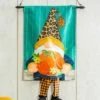 Discount ⭐ Evergreen Turquoise & Orange Gnome & Pumpkin Kickin' Outdoor Flag 🔥