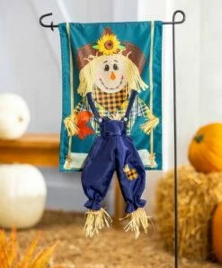 Deals 😍 Evergreen Teal & Blue Scarecrow Kickin' Outdoor Flag 🧨