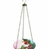 Coupon ⌛ Evergreen Green & Pink Hummingbird Hanging Glass Birdbath 😍